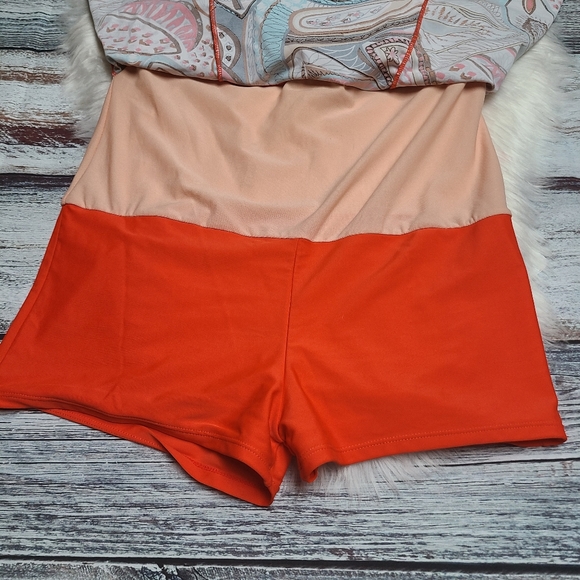 Swimsuit one piece with dress orange plus sz - Picture 9 of 9